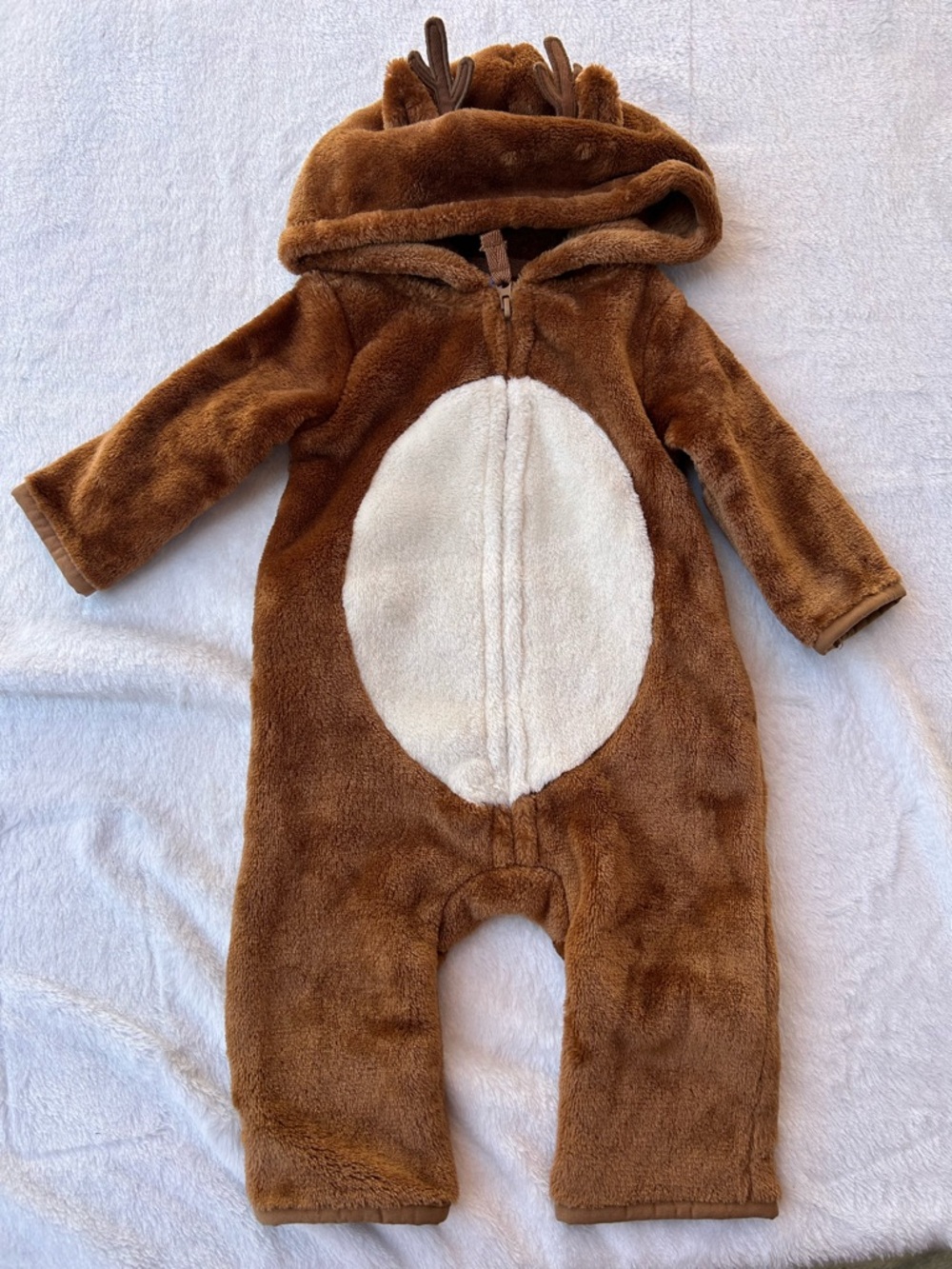 Carter's Brown Plush Reindeer Hooded One-Piece